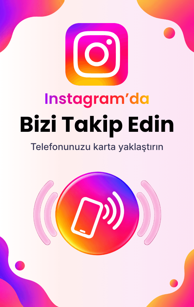 Instagram NFC kart tasarımı
